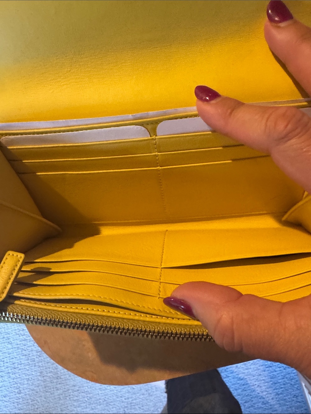Yves Saint Laurent Yellow Leather Y Ligne Long Wallet with dustbag - Picture 6 of 16